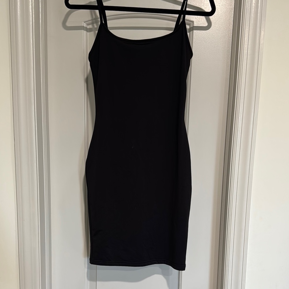 Source Unknown Black Spaghetti Strap Bodycon Mini Dress